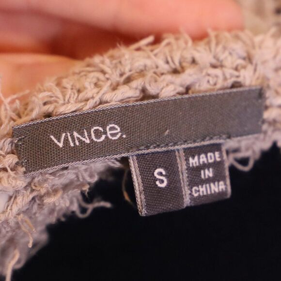 Vince Open Knit Taupe Sweater Sz S - Picture 4 of 6